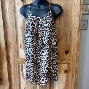 Papermoon Leopard Print Chemise in Black, Brown, Cream
